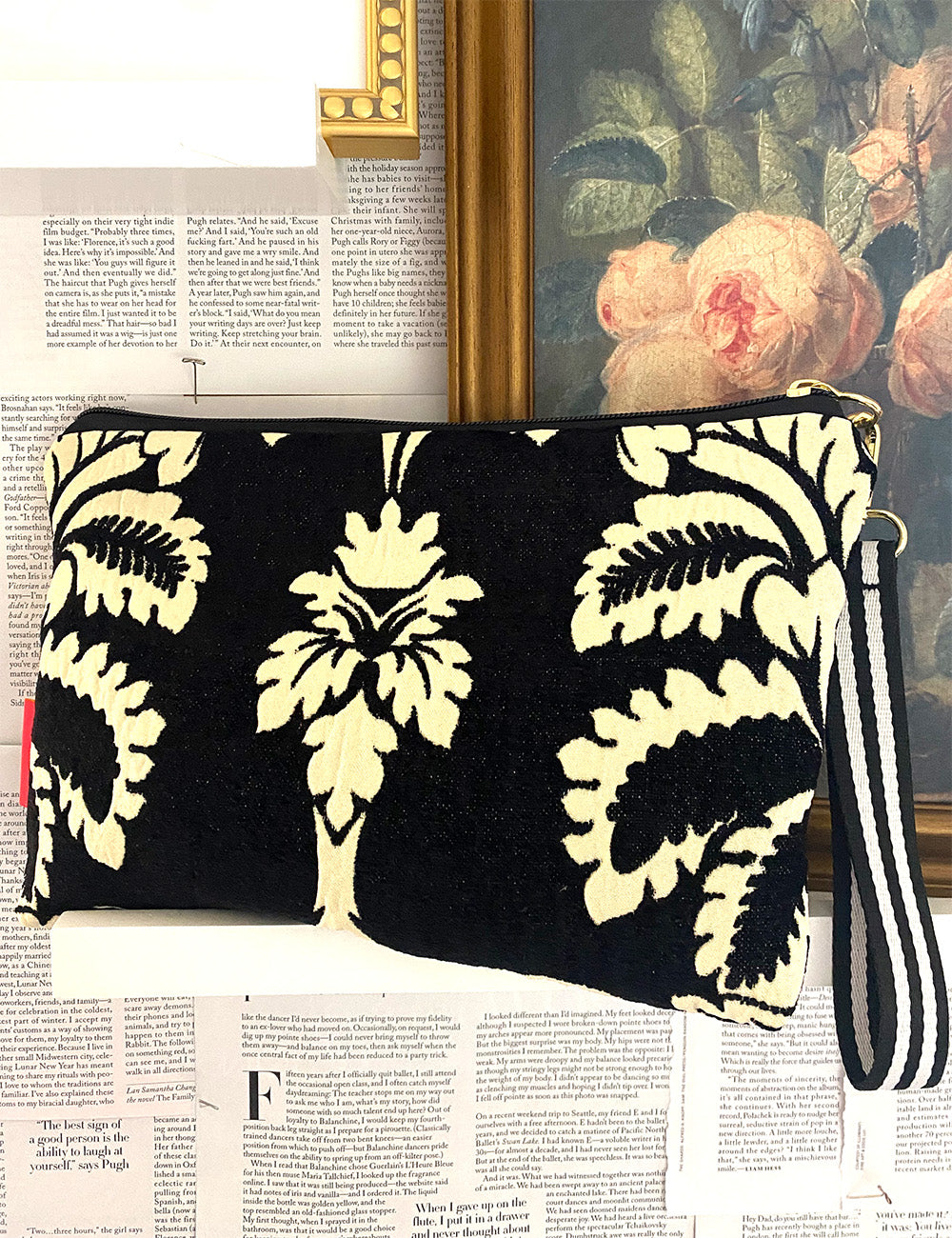 Black Brocade Clutch