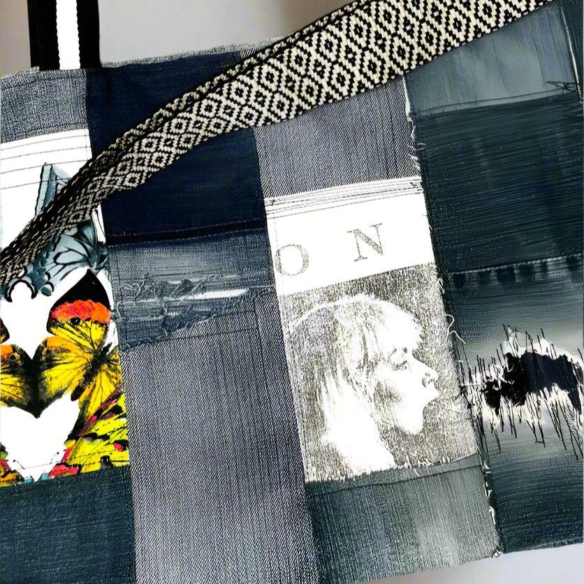 80's Denim Collage Tote