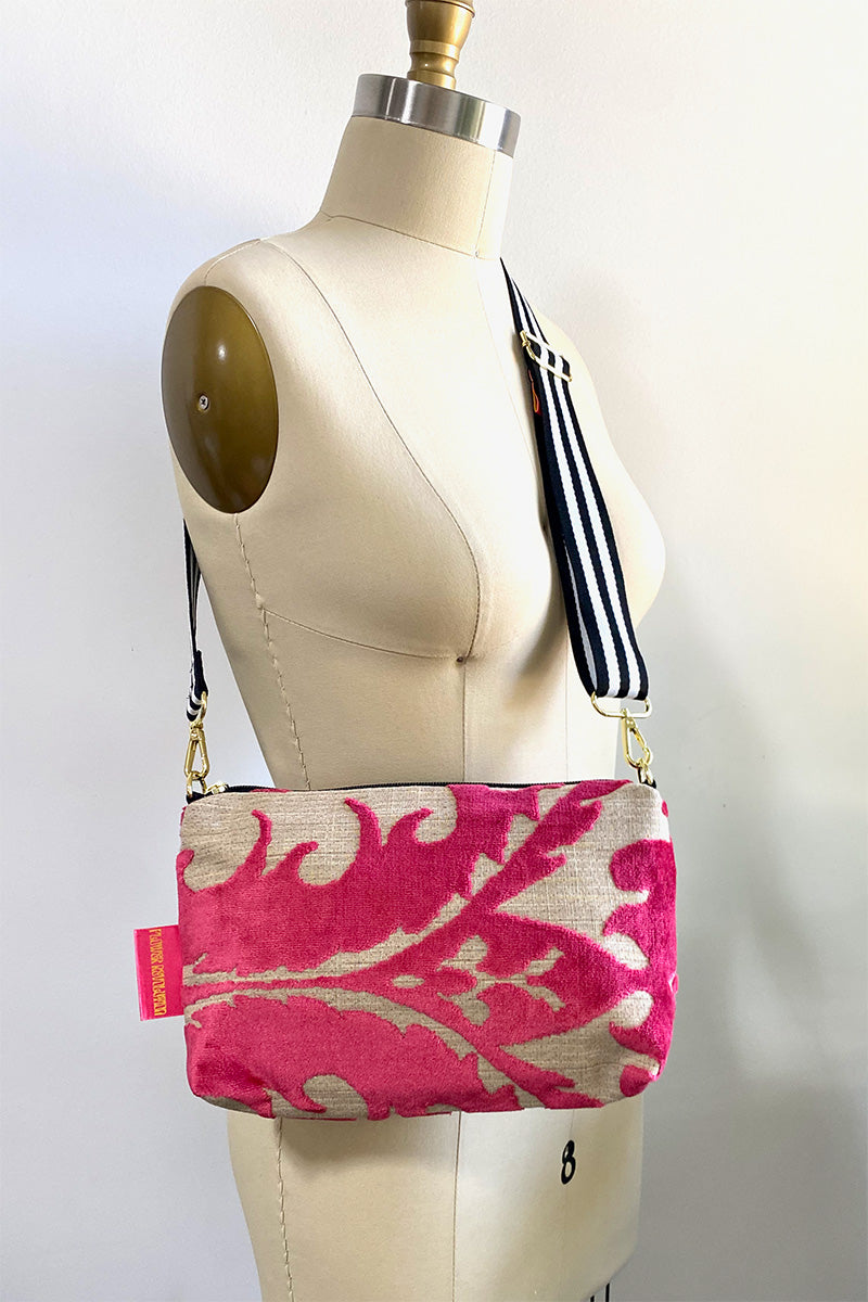 Pink Chenille Check Crossbody Flower revolution