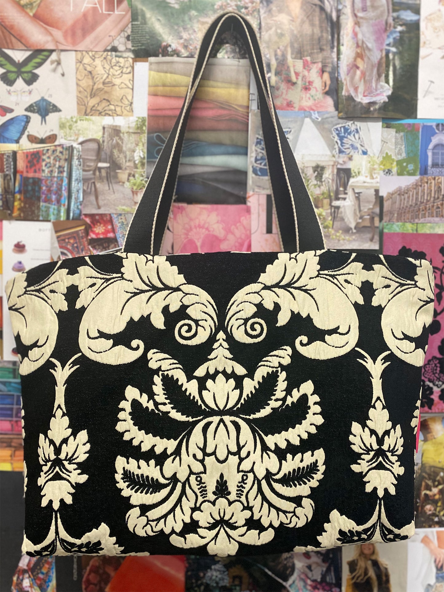 Black Brocade Tote