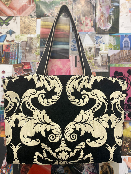 Black Brocade Tote