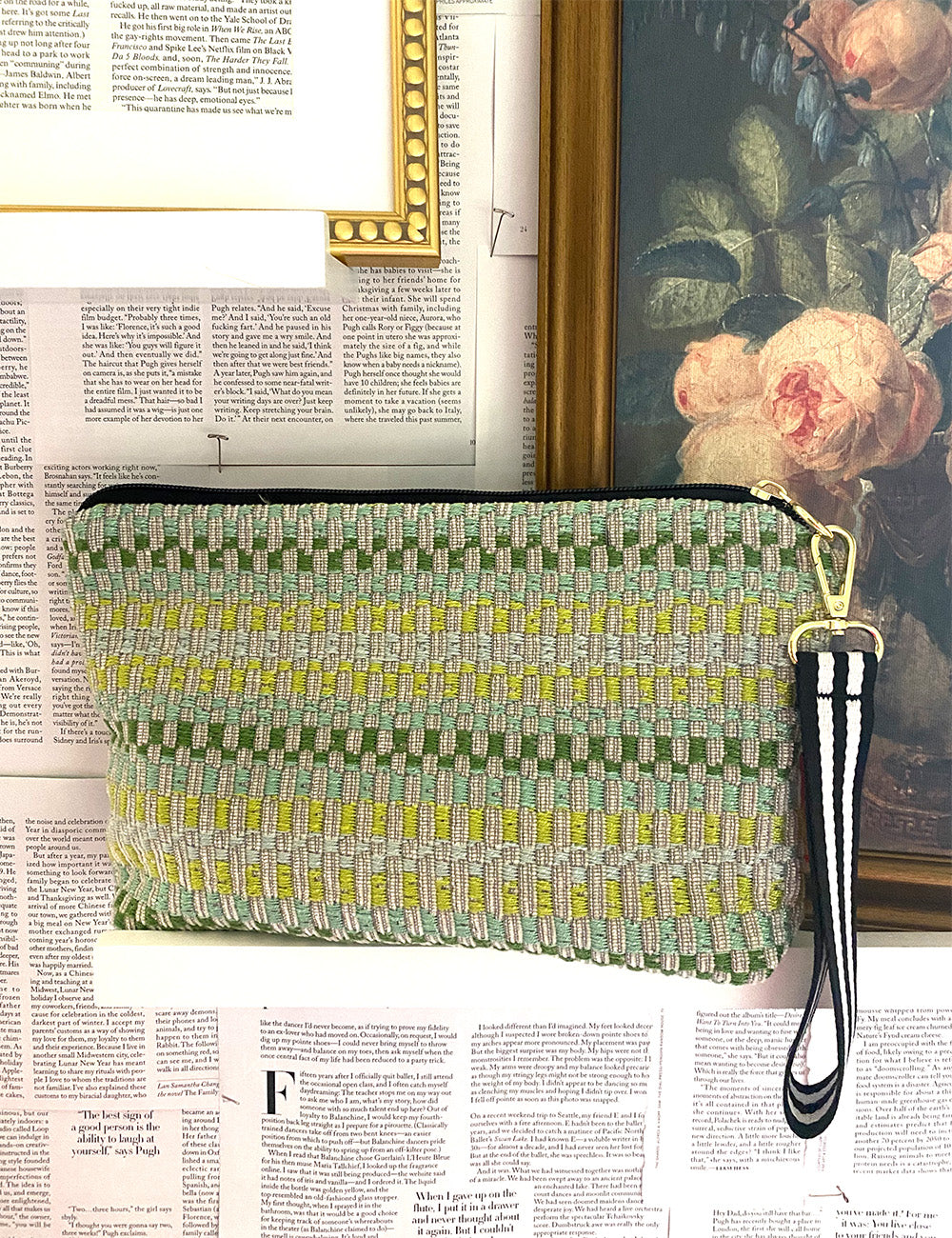 Green Stripe Clutch