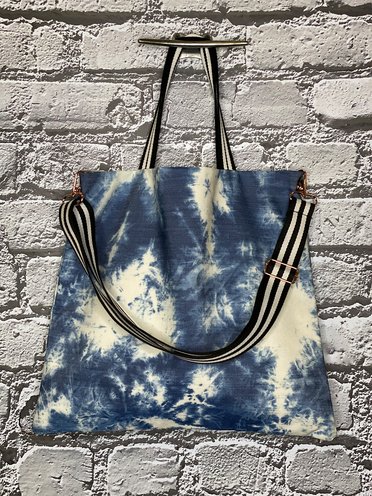 Blue Tie Dye Paperboy Crossbody Bag