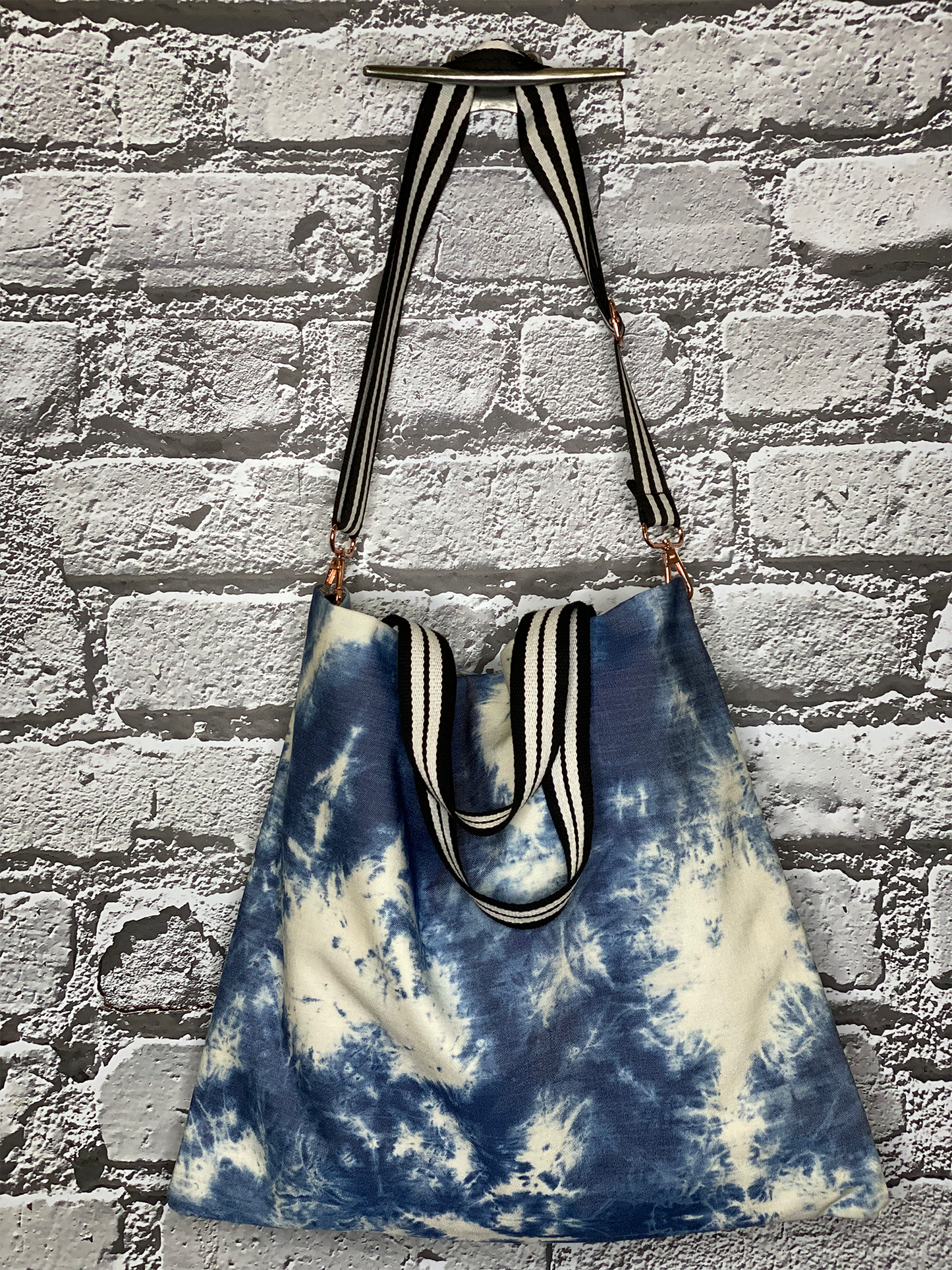 Blue Tie Dye Paperboy Crossbody Bag