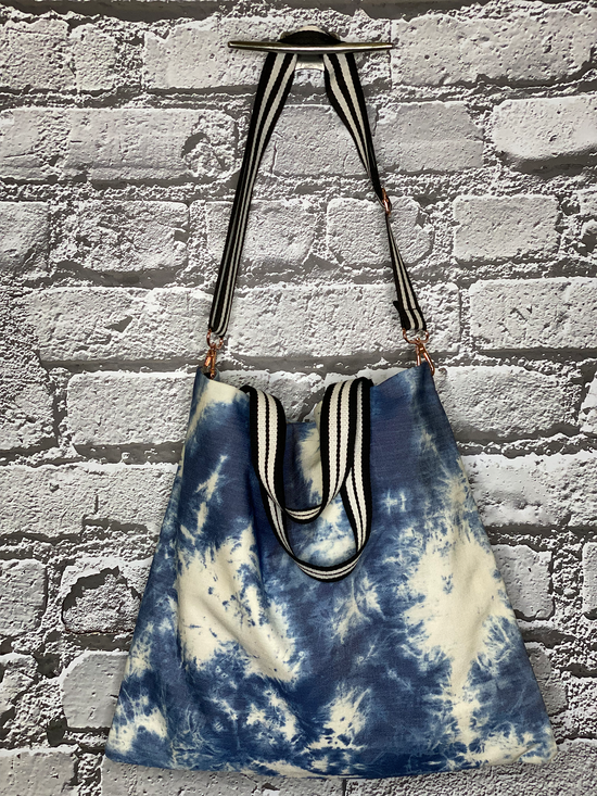 Blue Tie Dye Paperboy Crossbody Bag
