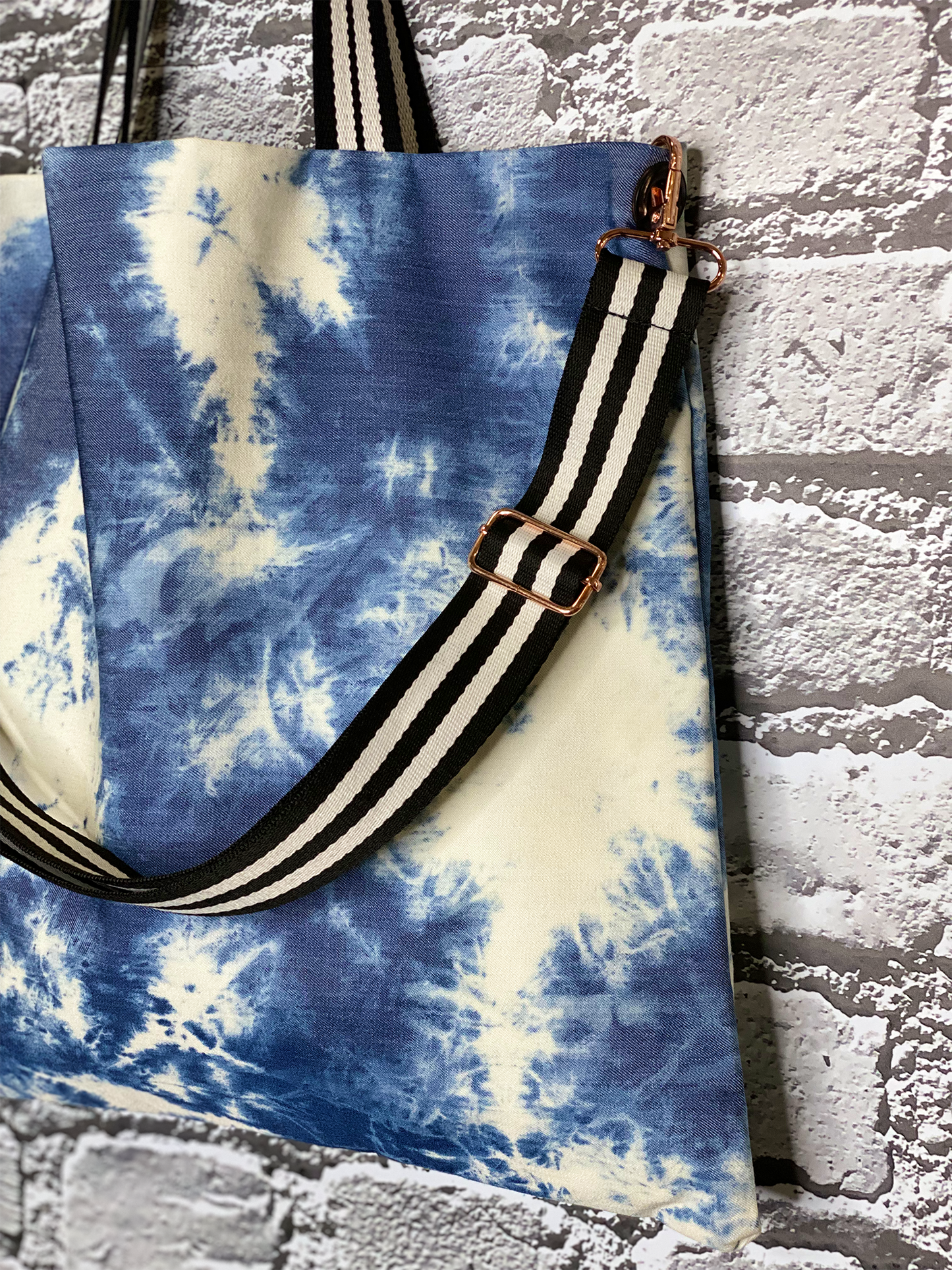 Blue Tie Dye Paperboy Crossbody Bag