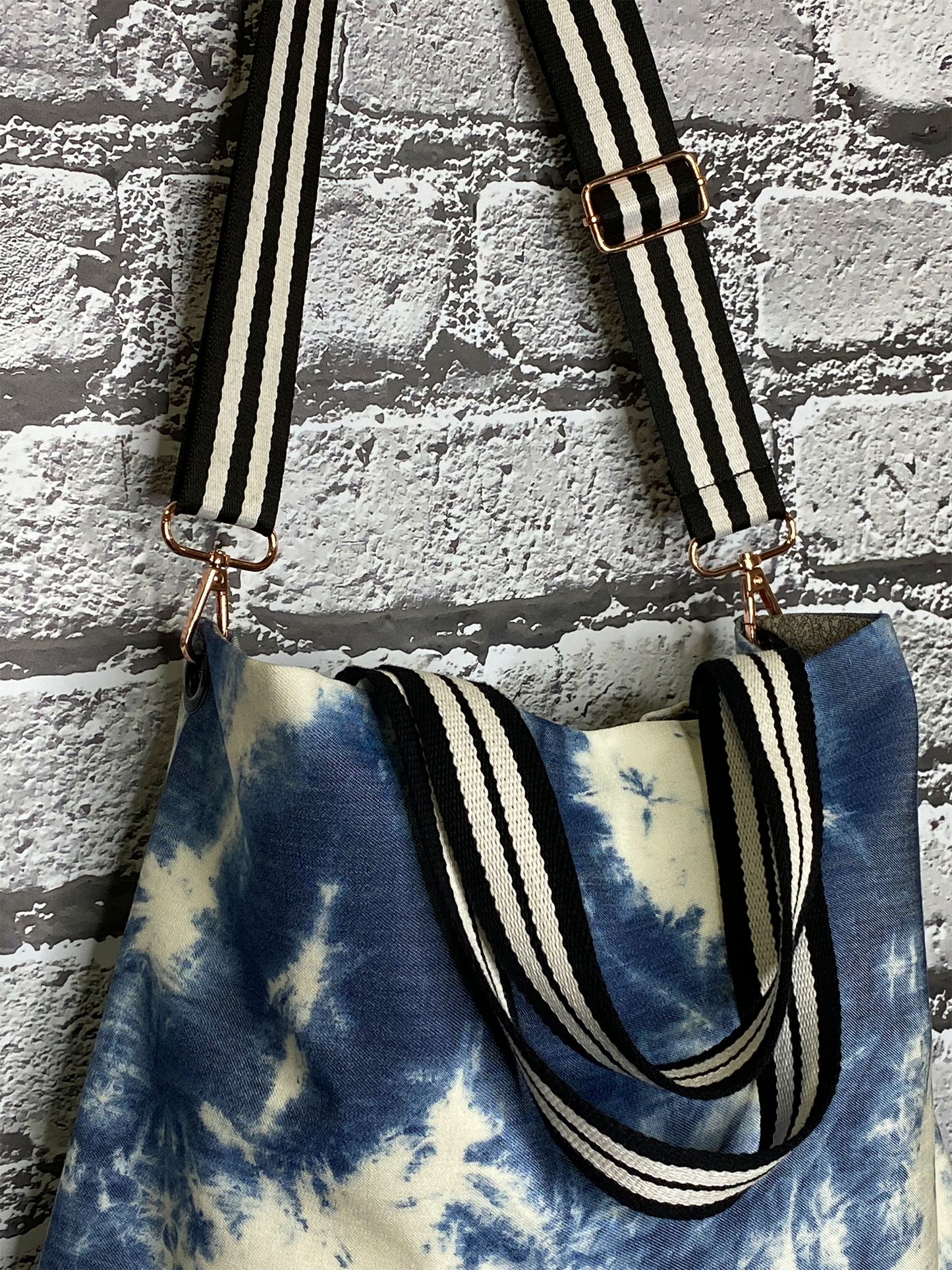 Blue Tie Dye Paperboy Crossbody Bag