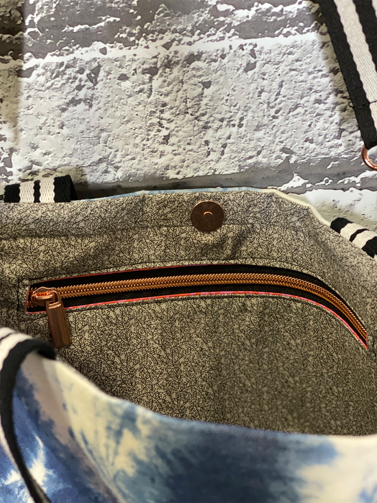 Blue Tie Dye Paperboy Crossbody Bag